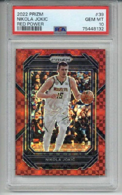2022 PANINI PRIZM RED POWER #39 NIKOLA JOKIC /75 NUGGETS PSA 10 LOW POP RARE