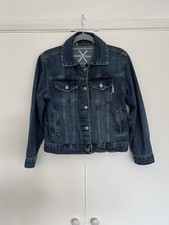 Each X Other Jacket Denim Womens Size Medium Blue Coat