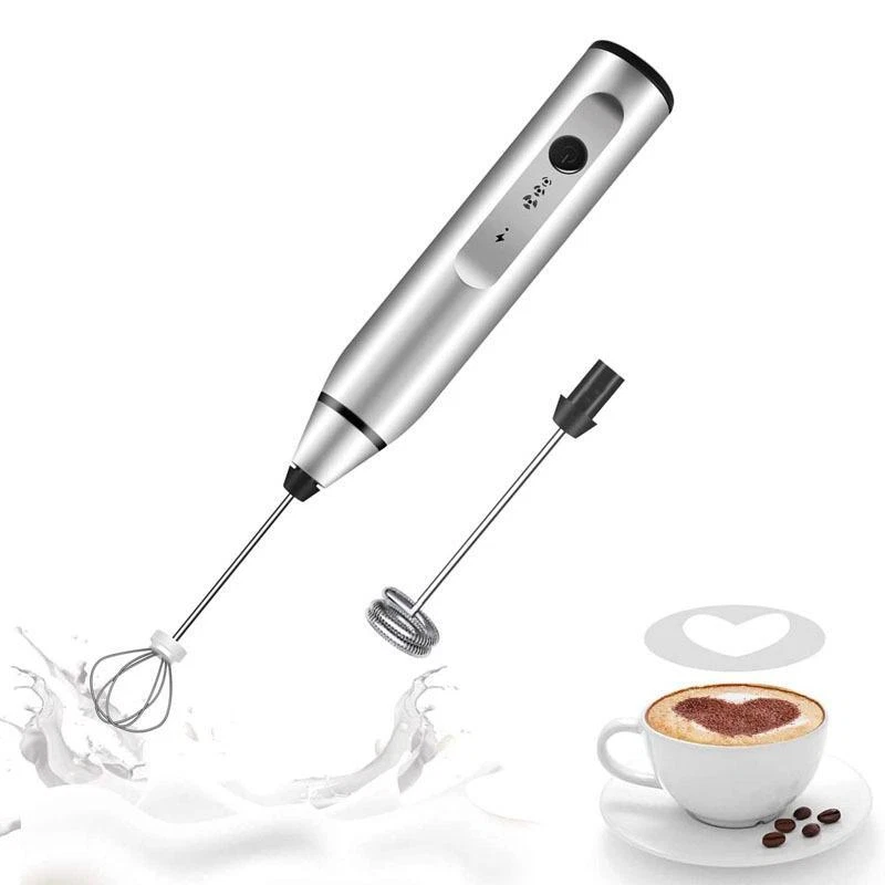 Milk Frother Electric Egg Beater USB Charging Mixer for Coffee Drink Portable