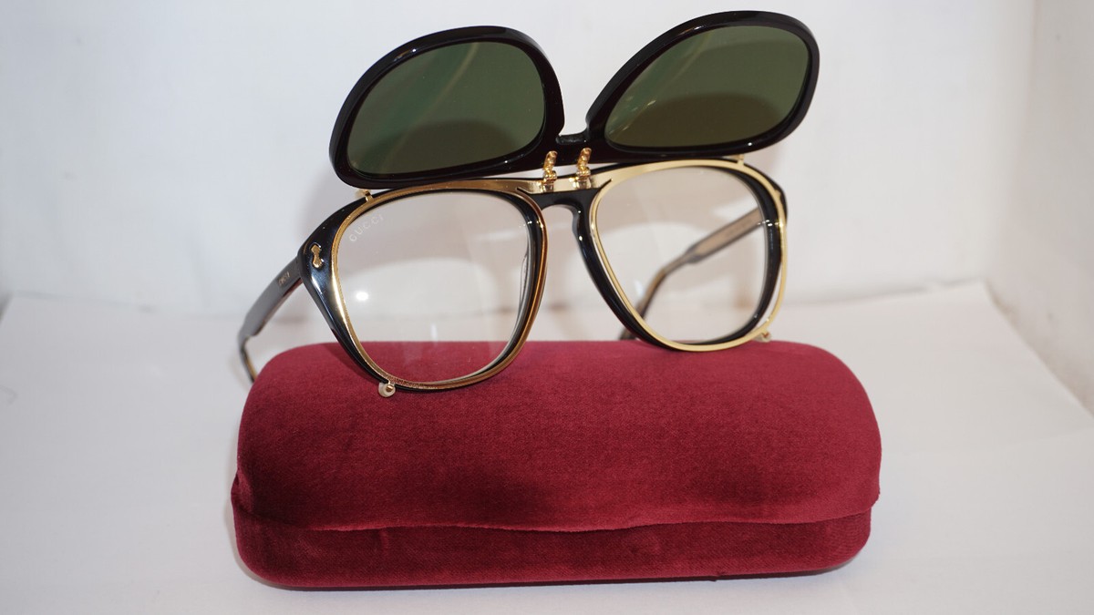 GUCCI New Sunglasses Fold Aviator Black Black Green GG0128S 005 56