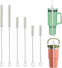 Straw Cleaner Brush Set, 6-Piece 3-Size Extra Long Drinking Straw Cleaning Bru