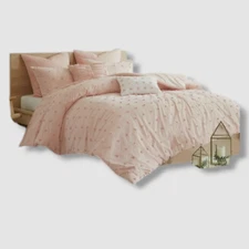 Urban Habitat Pink Jacquard Cotton 5-Pc. Duvet Cover Set, Twin/Twin XL
