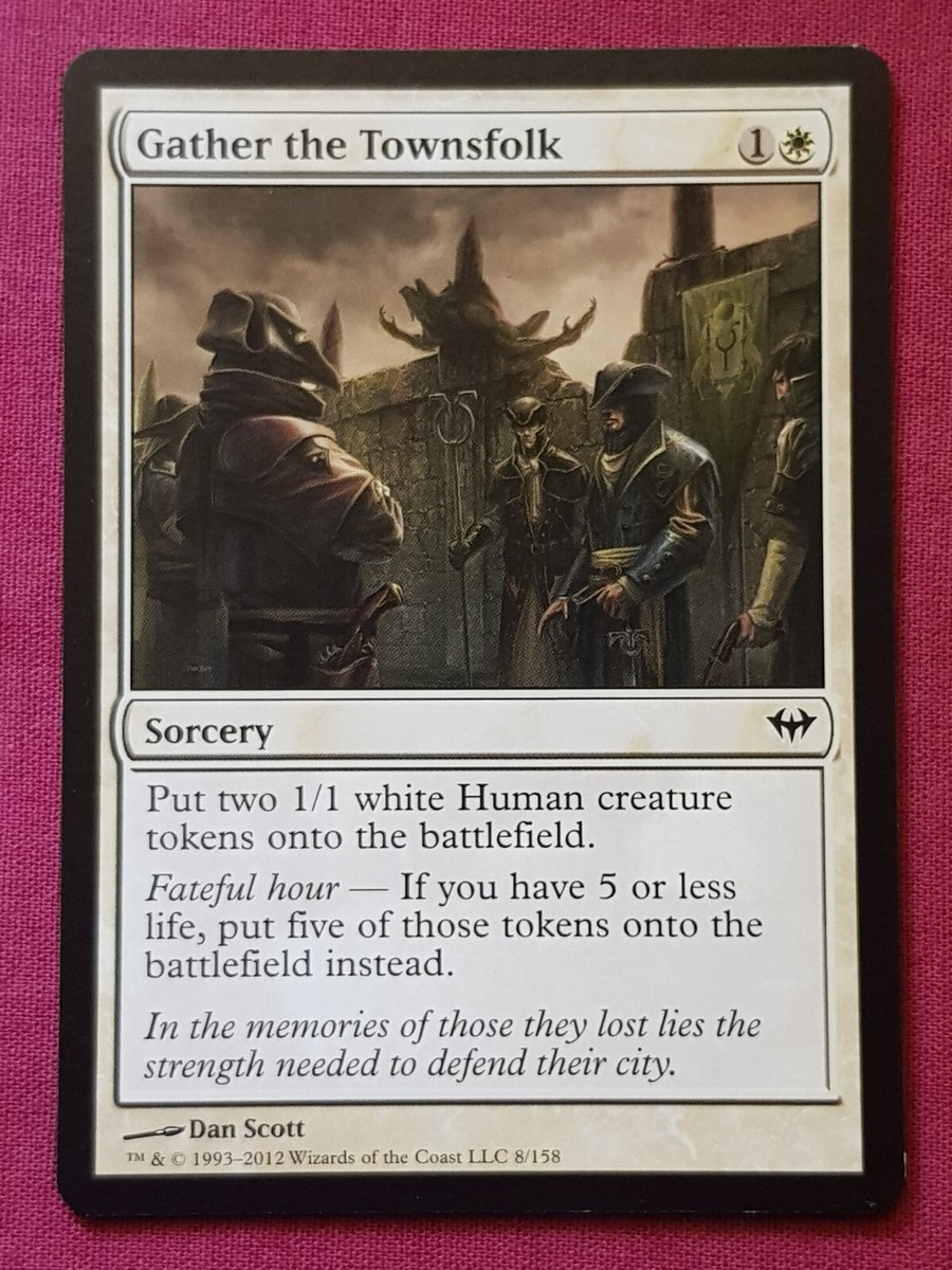 Magic The Gathering DARK ASCENSION GATHER THE TOWNSFOLK white card MTG |  eBay