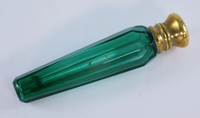 ANTIKER PARFÜMFLAKON TROPFENGRÜN GLAS DUFT