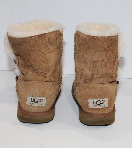 UGG Australia Fauna 3 CHESTNUT Genuine Sheepskin Button Charm Boot 1007960K WARM - Picture 6 of 8