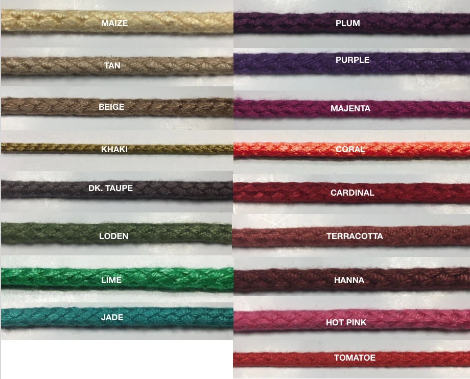 BBTRIMSANDRIBBON Mercerized Drawstring Cotton Cord Trimming - 18 Continuous Yards - Many Colors!