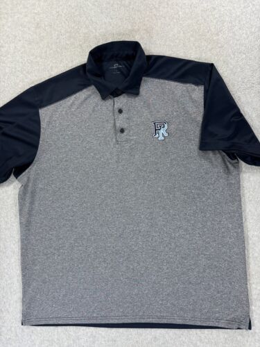 Rhode Island Rams Stitched Logo S/S Campus Polo Shirt (Men's XL) Gray/Blue