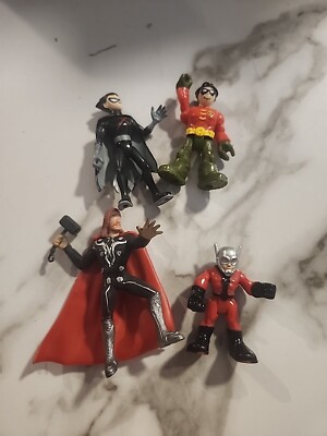 Lot 4pc Heroes Marvel DC Super Hero Adventures Figure Boy Toy Robin Thor