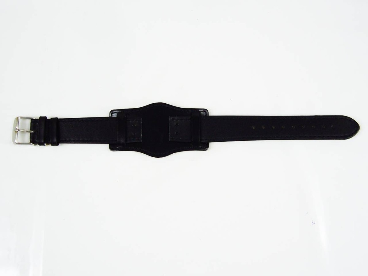 Nuovo Cinturino In Pelle Nera SWISS Per Orologio Militare 19