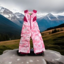 Boulder Gear Hailey Ski Bibs Pink Clouds Girls 4 One Piece Adjustable Overall NW