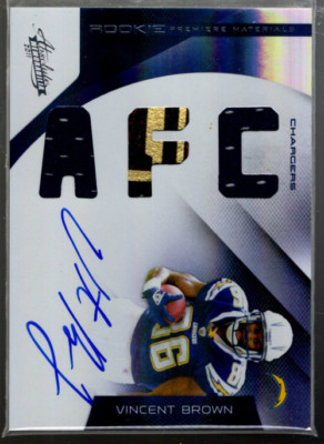 2011 Absolute Rookie Premiere Materialien #215 Vincent Brown Auto Trikot Ball /