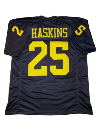 Haskins Custom Stitched Football Jersey Mens Sizes Med-6XL Michigan