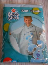 BLUES CLUES KIDS CHILD WATER RESISTANT PONCHO NICK JR 2005
