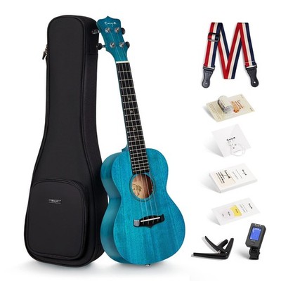 Enya 23 Blue Mahogany Ukulele with Starter Kit  Online Lessons