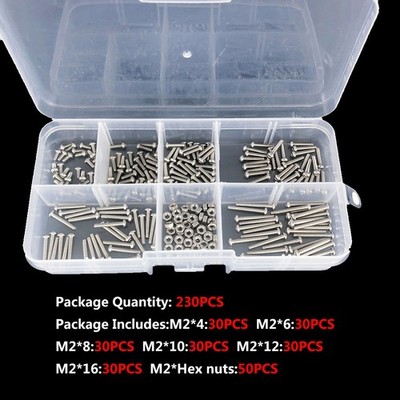 Ymaiss 530-Piece 304 Stainless Steel Hex Nut Assortment Kit – 8 Sizes M2 To M10 Coarse Thread With Organizer Box