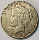 1928 S Peace US Silver Dollar - 90% Silver US Coin, Album Filler, P-28DE3