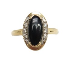 14k Yellow Gold Black Onyx Ring Size 7