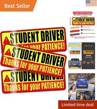 Heavy-Duty Reflective Magnet for Student Drivers 3 Pack Safe Driving Sign