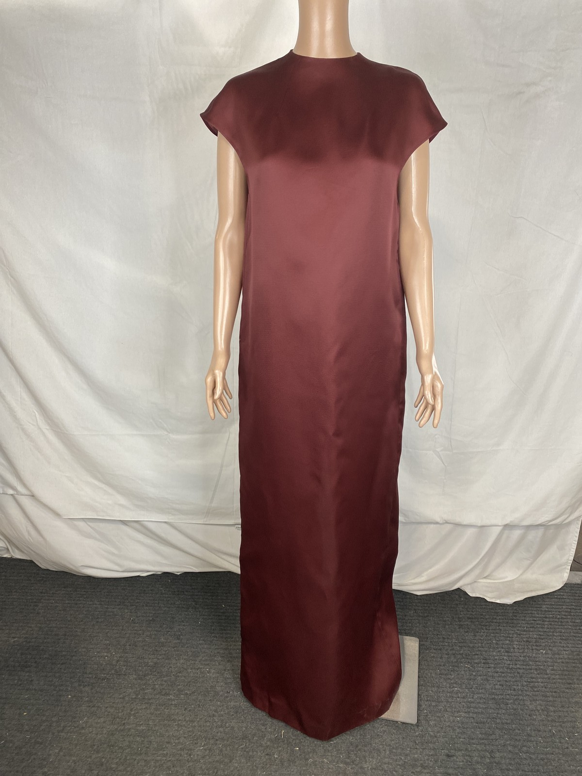 Khaite Womens Darby Silk Lightweight Sack Maxi Dress Size 4 Almadine