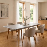 Elegantes WeißEs Esszimmer-Set GroßEr Esstisch Gepolsterte StüHle 5 Tlg