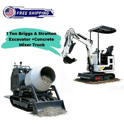 #ad #ad Mini Excavator amp; Concrete Mixer Combo 13.5HP Briggs amp; Stratton Construction Set $9099.00