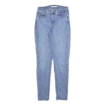 LEVI'S 721 Damen Jeans Blau Enganliegend Denim M W27 L30 Stretch Reißverschluss