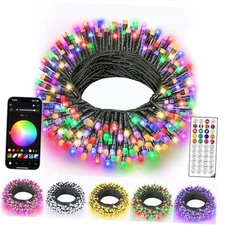  Smart Christmas Lights, 66FT 200 LEDs APP Control RGB Color Dark Wire 200LED
