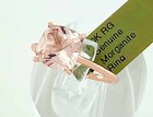 GENUINE 1.74 Cts MORGANITE SOLITAIRE RING 10K ROSE GOLD -Free Certificate - NWT — photo 2