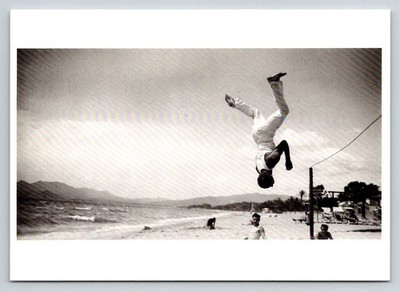 1927 Lartigue Cannes Acrobat Beach Photo Art Postcard Fotofolio F336