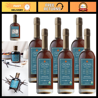Organic Madagascar Vanilla Infused Maple Syrup - 12.7 Fl Oz, Pack of 6, Perfect