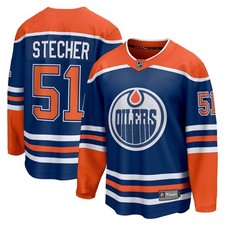 Edmonton Oilers Troy Stecher Fanatics Branded Royal Premier Breakaway NHL Jersey