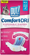 OUT Pet Care Disposable Female Dog Diapers  Absorbent with Leak Proof Fit 