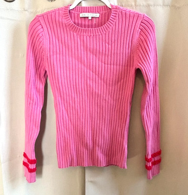 English Factory Womens Sweater Academia Coquette Fuzzy Small Stripe Boho 19253x