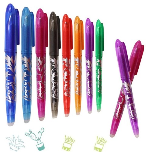 Erasable Pen Set 8 Colours Rollerball Pens 0.5mm Erasable Gel Pen School Student
