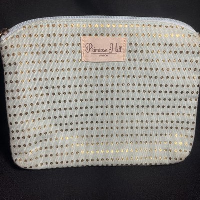 Primrose Hill London Mint Green Gold Dot Cosmetic Bag Pouch Zipper Closure