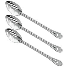OCS Parts 3-Pack 15-Inch Stainless Steel Slotted Basting and Stirring Spoon