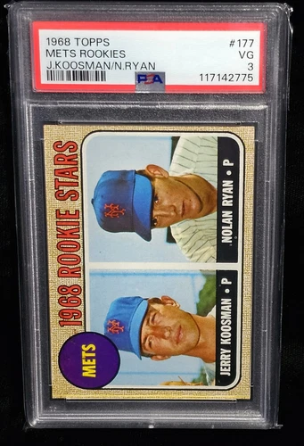 1968 Topps #177 Mets Rookies NOLAN RYAN RC Rookie ~ HOF ~ PSA 3 VG ~ Just Graded