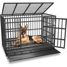 Heavy Duty 48 Inch Indestructible Escape Proof Dog Crate Cage Kennel for Large