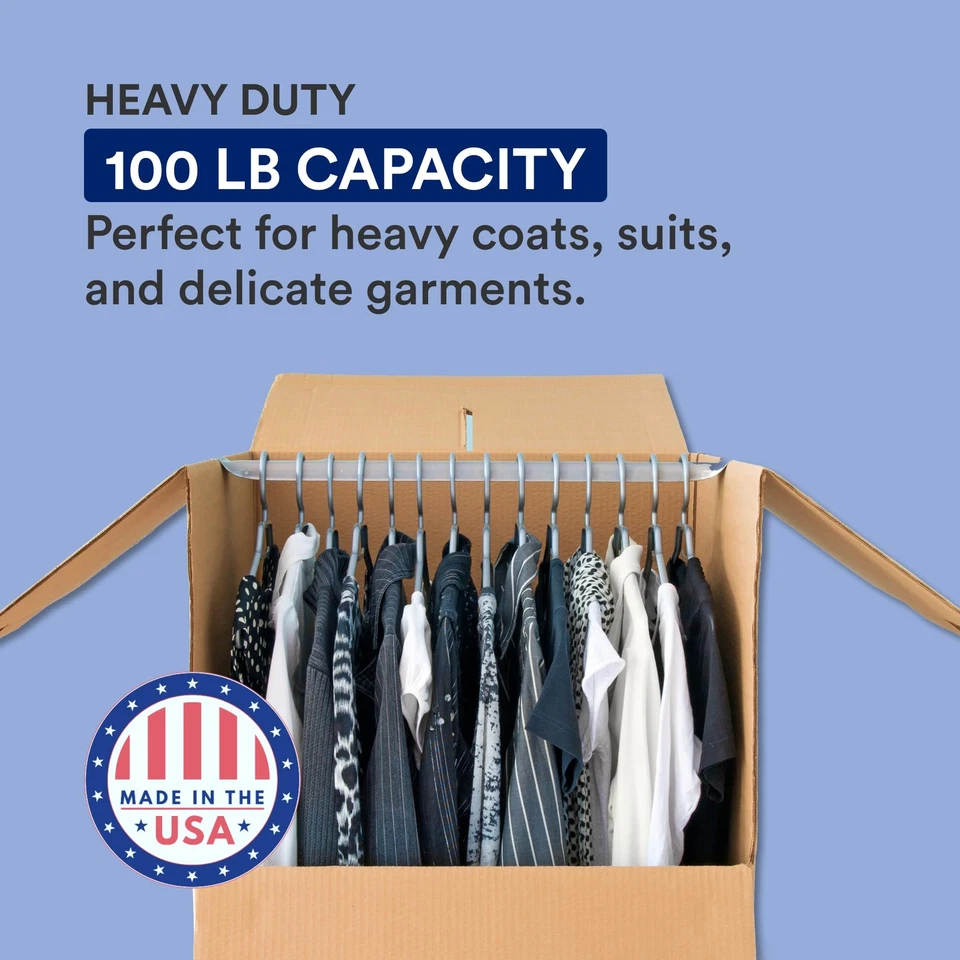 Heavy Duty Wardrobe Moving Boxes Tall with Bars 20"L x 20"W x 45"H (3-Pack) L... - Image 3 of 4