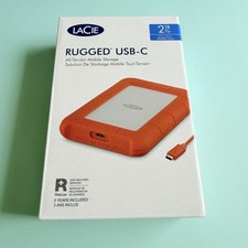 LaCie Rugged 2TB External HDD Hard Drive USB 3.2 (USB-C)