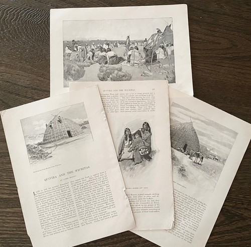 QUIVIRA&THE WICHITAS Indian Tribal Life 1899 Native American Print Article&Photo