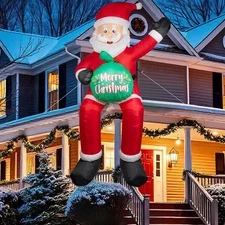 6/8Ft Christmas Inflatable Santa Claus &Snowman W/LED Blow Up Outdoor Yard Decor