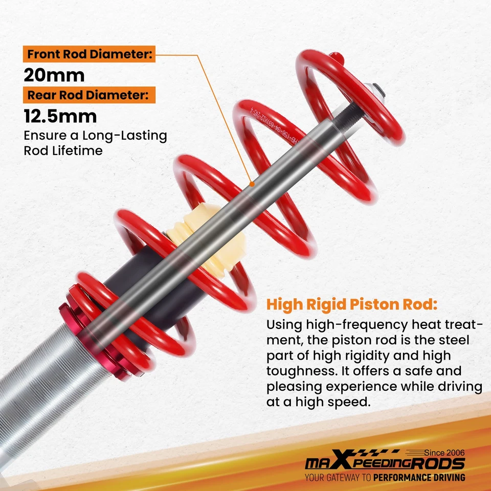 Kit Assetto A Ghiera Regolabile in Altezza for VW Golf 5 6 V VI Audi A3 8P - Image 2 of 4