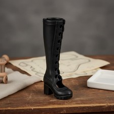 Cutout High Heel Boots PU Leather 1/6 Scale Long Boots for Display