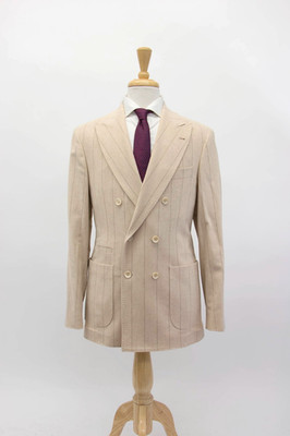 NWT $6200 Brunello Cucinelli Cashmere-Wool DB Pinstripe Sport Coat 48/ 38US A262