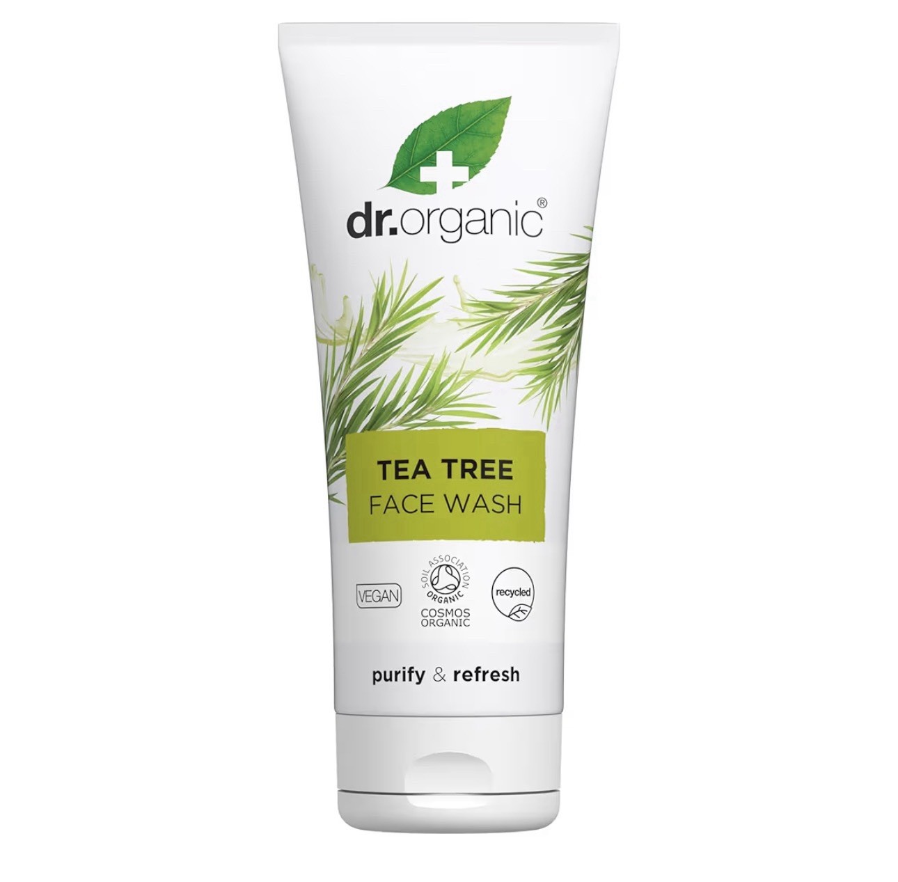 Dr Organic Tea Tree Face Wash 200ml x2 Bioactive Skincare Cleanser for Oily Skin - Image 2