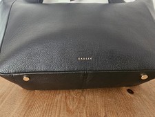 Image of Radley London Alpha Road Black Pebbled Leather Tote Zip Scottie Dog Charm