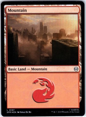 Mountain 197 L FOIL Marvel's Spider-Man Magic the Gathering MTG NM