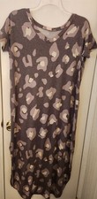 Zenana Leopard Print Soft Brushed Microfiber Maxi Dress Oversized Sz Small EUC 