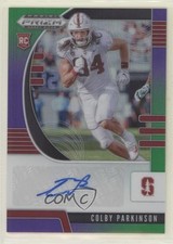 2020 Prizm Draft Picks Rookies Purple & Green /199 Colby Parkinson #135 Auto nd3